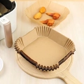 Quadratische braune Heißluftfritteuse-Backpapiereinlagen für fettbeständiges Backen - Quadratisch / 50 Blatt / Quadratisch Naturbraun Beutel [50 Blatt]