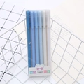 Lot de 8 stylos gel dégradé bleu Morandi dans un panier de rangement blanc - 6 Pcs/Boîte / Série Bleue