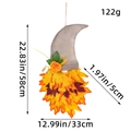 Fall themed gnome wall hanging with maple leaf beard and size measurements 58x33cm - K3-7 Maple Leaf Hat Gnome