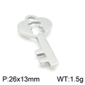 Stainless steel key pendant with bear heart cutout, 26x13mm size for DIY jewelry - Hollow Bear Heart Key Style (KLJ4398-Z)
