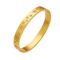 Gouden roestvrijstalen sterrenarmband met fonkelende zirkoon en een elegant hol ontwerp - Goud