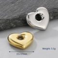 Gold and silver heart-shaped stainless steel pendants in 15x17mm size for jewelry making - Heart / Steel