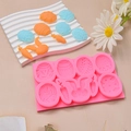Easter silicone mold featuring bunny and egg patterns for festive cake decorating - Easter Bunny Carrot Eggs (106#) / Pink