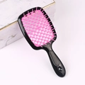 Hohlraum-Haarbürste in Schwarz und Rosa zum Entwirren von nassem und trockenem Haar - Schwarzer Griff + Rosa