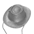 Sombrero vaquero plateado brillante con cuerda trenzada en blanco y negro para fiestas - Talla Única(58cm) / Plateado
