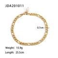 Cavigliera a maglia cubana in acciaio inossidabile placcato oro 18K con perla - Catena cubana dorata con ciondolo di perla (JDA201011)