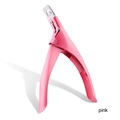 Coupe-ongles rose professionnel en forme de U pour faux ongles et capsules en acier inoxydable - Rose