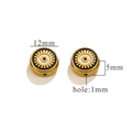 12mm goldene Edelstahl-Emaille-Augenperlen für Schmuckherstellung mit Maßangaben - Rund-Schwarz