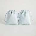 Light blue faux suede drawstring jewelry pouch set for elegant gift storage - Light Blue