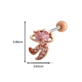 Rose gold heart stud earring with pink gemstone and pave accents, 0.89cm height - 5# Rose Gold (Planet Pink Heart)
