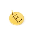 Golden stainless steel round pendant featuring a hollow letter E design for DIY jewelry - Letter E (E-Pendant)