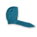 French vintage dark blue knitted beanie hat with soft straps and warm ear protection - Lake Blue