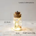 Nordic Christmas glass jar with white reindeer silhouette and mini pine trees LED lamp - Christmas Tree - Small Glass Bottle (218g)