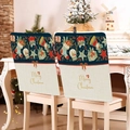 Housses de chaise de Noël avec chaussettes de fête et texte doré Merry Christmas - Chaussette de Noël Cadeau Étoile