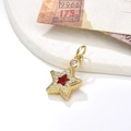 Pendaglio a stella dorata con gemma rossa e micro-pave di zirconi per collana hip-hop - Oro con zirconia rossa