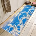 Tappetino in flanella con scena di neve invernale e alberi ghiacciati per cucina e bagno - 40x60cm / Brina Invernale