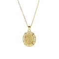 18k gold plated brass oval pendant necklace featuring a minimalist letter X engraving - Necklace X
