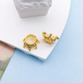 Goldener Kronenanhänger mit bunten Strasssteinen für Schmuckherstellung und Armbänder - Straßstein-Krone / Gold