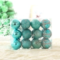 Set di 12 palline di Natale verde menta con glitter e decorazioni a fiocco di neve - Set da 24 / Celeste
