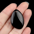 Deep black obsidian teardrop pendant stone accessory for DIY jewelry necklaces - Obsidian