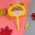 Creative yellow cartoon girl ballpoint pen with lemon hood design and leaf decor - Hibiscus Girl Yellow