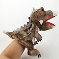 Giocattolo di marionetta a mano in peluche di dinosauro marrone con bocca mobile - Burattino Ankylosaurus