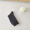 Dunkelgrau-lilane gerippte Baumwollsocken im minimalistischen japanischen Stil - Grau