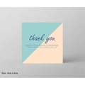 Square mint green and peach thank you gift card with 8x8cm size specification - Mint & Peach Thank You
