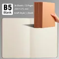 B5 Kraft Paper Notebook with 36 Sheets of Blank Pages and Durable Stitched Binding - Blank / Kraft Color / B5 (250x175mm)