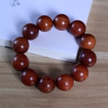 Single loop sandalwood prayer beads in reddish-brown wood with natural textures - 20mm*12 Beads / Burma Rosewood