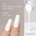 Classic white plant-based nail gel polish F134 with matte and glossy finish - F134 Classic White