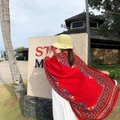 Ethnic style red beach shawl with vibrant bohemian patterns for summer sun protection - Earth Yellow-Red Main Blue Green Bohemian / 180cm