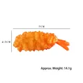 Realistic tempura shrimp food model with golden texture, size 7cm by 2.5cm - Small Tempura Shrimp - No Buckle Model
