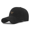 Casquette de baseball noire à chevrons avec nœud métallique doré sur le devant - Réglable / Noir