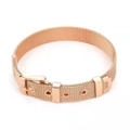 Roségoldenes 10mm Edelstahl-Mesh-Uhrenarmband mit verstellbarem Schnallenverschluss - Roségold / Standard Spezifikation