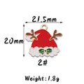 Pendentif bonnet de Noël en émail pour bijoux DIY, alliage rouge et vert, taille 21,5 mm - 2#(Rouge) Chapeau de Bois