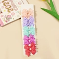 10-piece set of handmade grosgrain ribbon bow hair clips in five vibrant assorted colors - Style 13