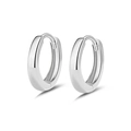 Minimalist pair of glossy silver hoop earrings in S925 sterling silver for women - Platinum Color