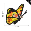 Vibrant orange and yellow butterfly embroidery patch with intricate scrollwork details - Style 35