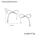 Orecchini a fiocco argento con texture a catena serpente, misura 3cm x 3,4cm e peso 4,5g - Orecchini Piccoli / Color Acciaio