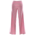 Lässige rosa-weiß gestreifte Hose mit weitem Bein und hohem Bund aus weichem Stoff - S / Rosa