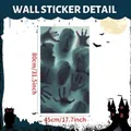 Gedetailleerde afmetingen van 80x45cm Halloween muursticker met enge geesten en handen - Horror Geest Erachter Stijl (CT70025T_R: 45*80cm)