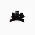 Elegant black velvet bow hair claw clip with crystal finish for sophisticated updos - Black Velvet Bow Cross Claw Clip / Black