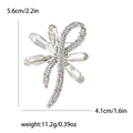 Silver dragonfly brooch with sparkling crystals measuring 5.6cm by 4.1cm in a sleek finish - Silver-3992
