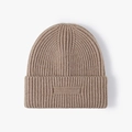 Gorro clásico de punto acanalado caqui con dobladillo elegante para el calor invernal - Talla única / Caqui