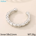 Bracciale rigido cavo in acciaio al titanio argento con punte sferiche e design unico - 58x11mm / Colore Acciaio (KB191575-GC)
