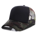 Classic black trucker hat with jungle camo visor and breathable mesh panels - Camo Black Camo Mesh