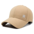 Berretto da baseball beige chiaro con corona strutturata e ricamo NY&JA laterale - Regolabile / Beige