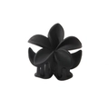 Matte black plumeria hair claw clip in a small size with minimalist 5-petal flower design - Matte Black