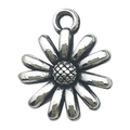 Pendentif en forme de fleur argentée en alliage pour la création de bijoux DIY et colliers - 1 Pièce Petite Marguerite 11x14mm